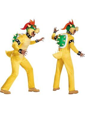 Deluxe Bowser Costume for Adults | Plus Size Mario Bros Cosplay with Inflatable